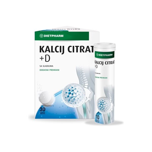 DIETPHARM KALCIJ CITRAT +D ŠUMEĆE TABLETE A30