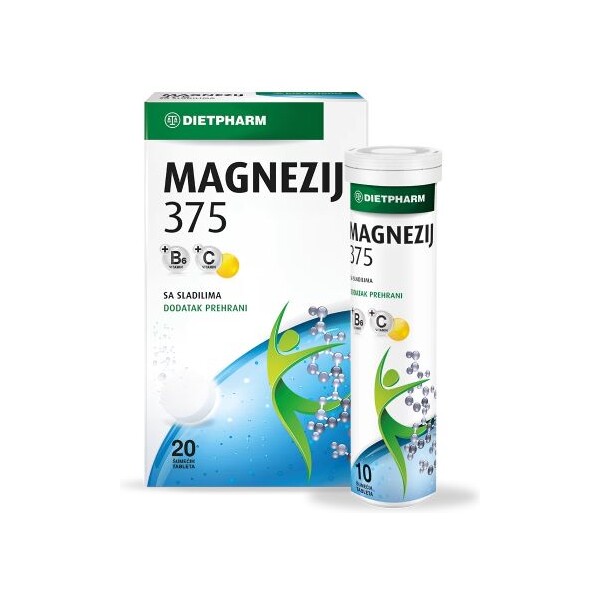 DIETPHARM MAGNEZIJ 375 ŠUMEĆE TABLETE A20
