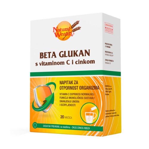 NATURAL WEALTH BETA GLUKAN S VITAMINOM C I CINKOM VREĆICE A20