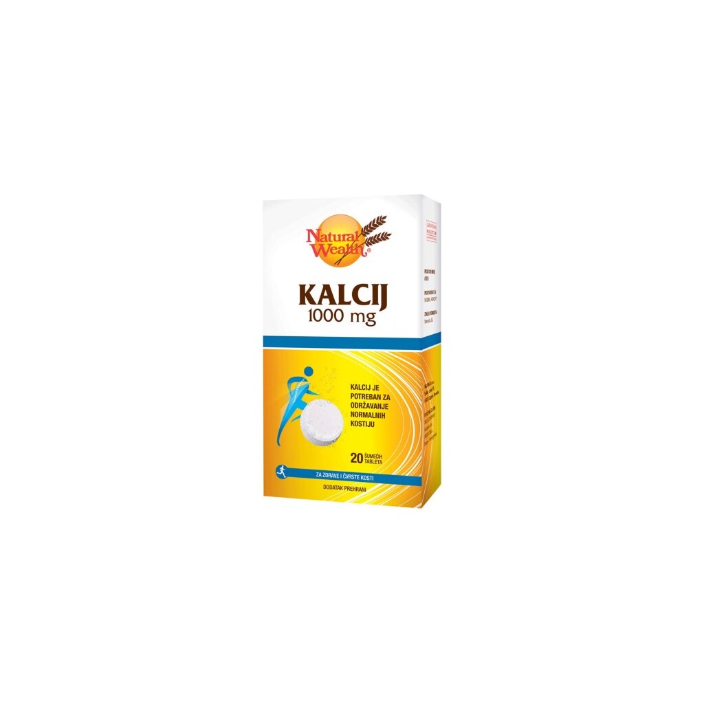 NATURAL WEALTH KALCIJ 1000MG ŠUMEĆE TABLETE