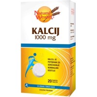 NATURAL WEALTH KALCIJ 1000MG ŠUMEĆE TABLETE