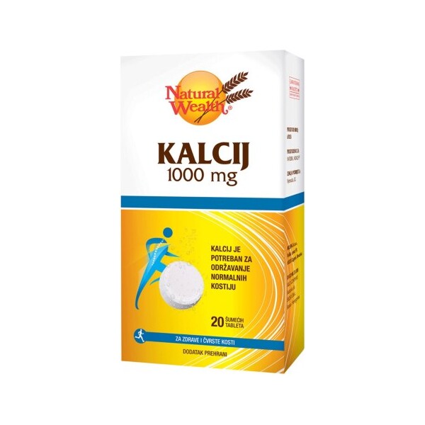 NATURAL WEALTH KALCIJ 1000MG ŠUMEĆE TABLETE