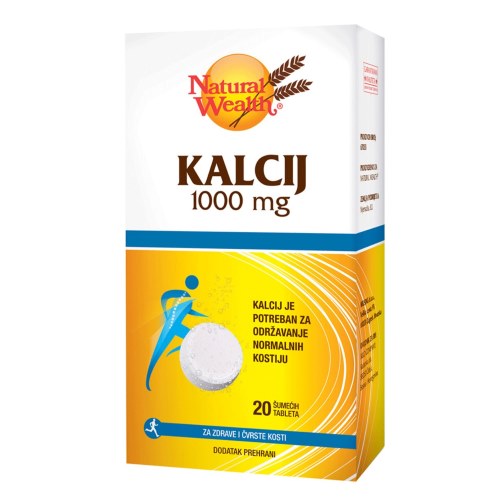 NATURAL WEALTH KALCIJ 1000MG ŠUMEĆE TABLETE