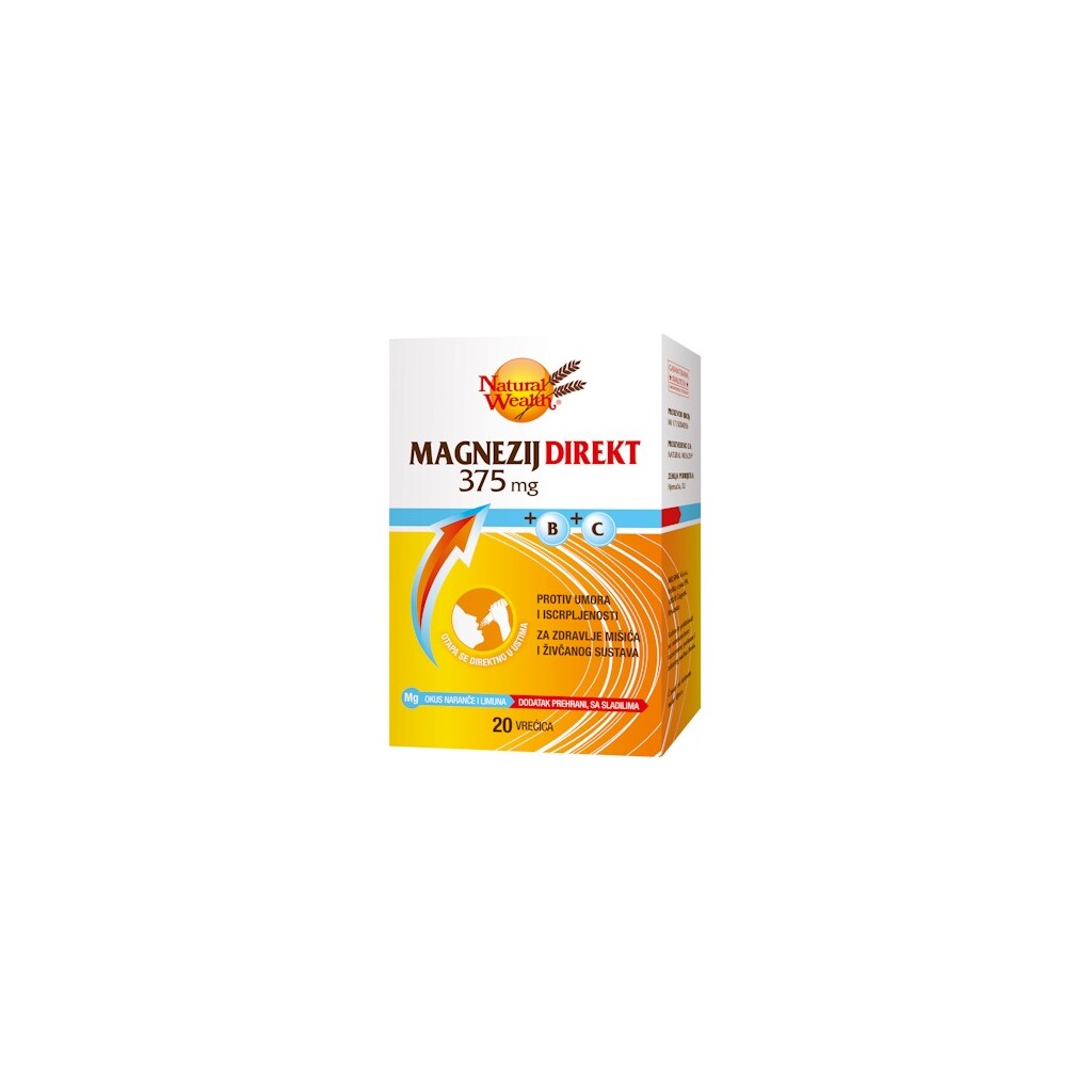 NATURAL WEALTH MAGNEZIJ DIREKT 375MG +B+C VREĆICE