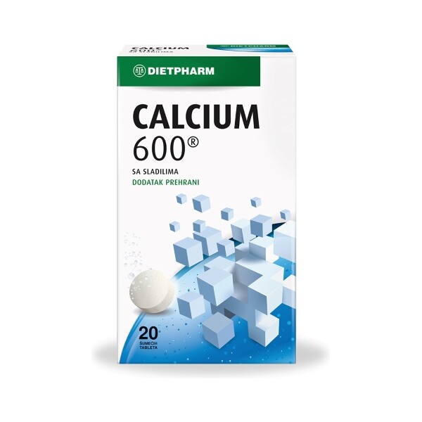 DIETPHARM KALCIJ 600 ŠUMEĆE TABLETE A20
