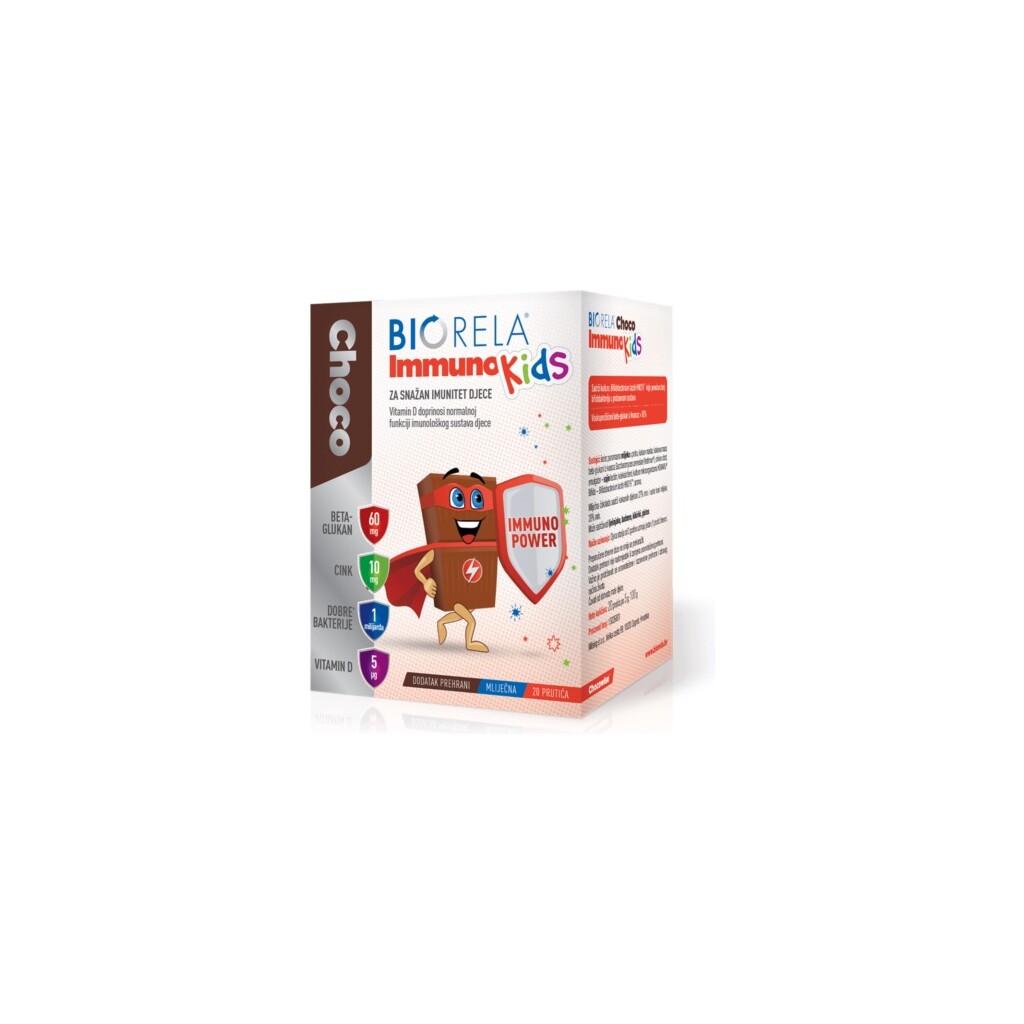 BIORELA CHOCO IMMUNO KIDS 20 PRUTIĆA