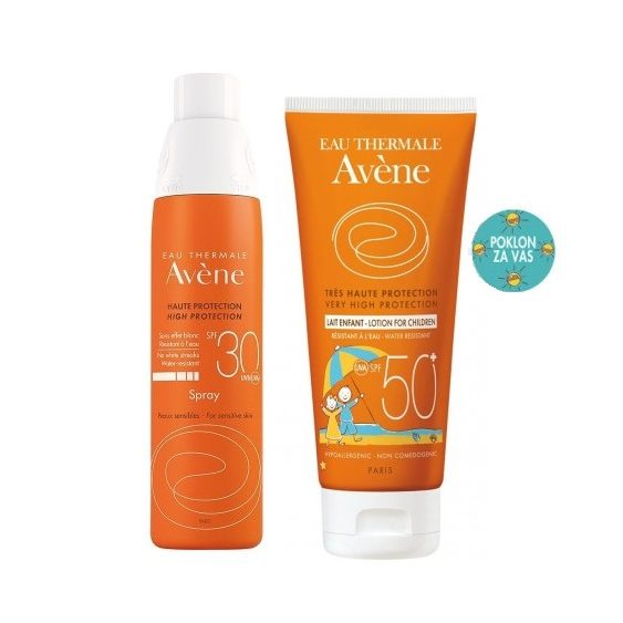 AVENE SUN SPREJ SPF30 + AVENE DJEČJE MLIJEKO SPF50+