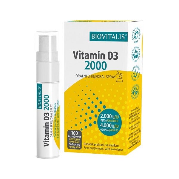 BIOVITALIS VITAMIN D3 2000 SPREJ 20ML