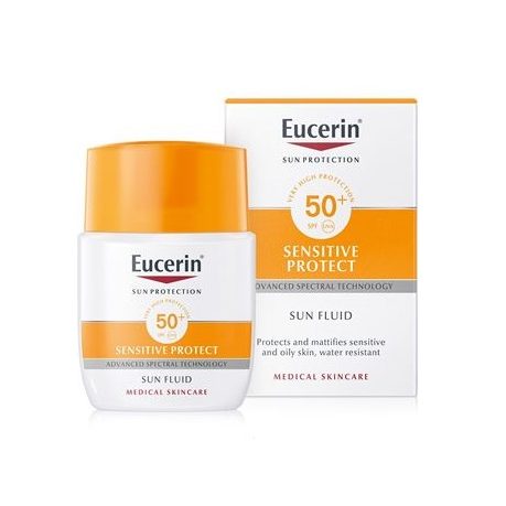 EUCERIN SUN MATIRAJUĆI FLUID ZA LICE SPF50