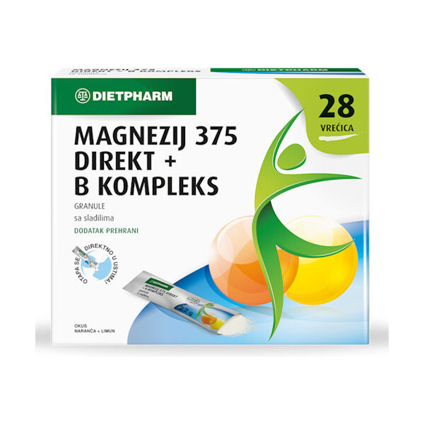 DIETPHARM MAGNEZIJ 375 DIREKT + B KOMPLEKS GRANULE A28 