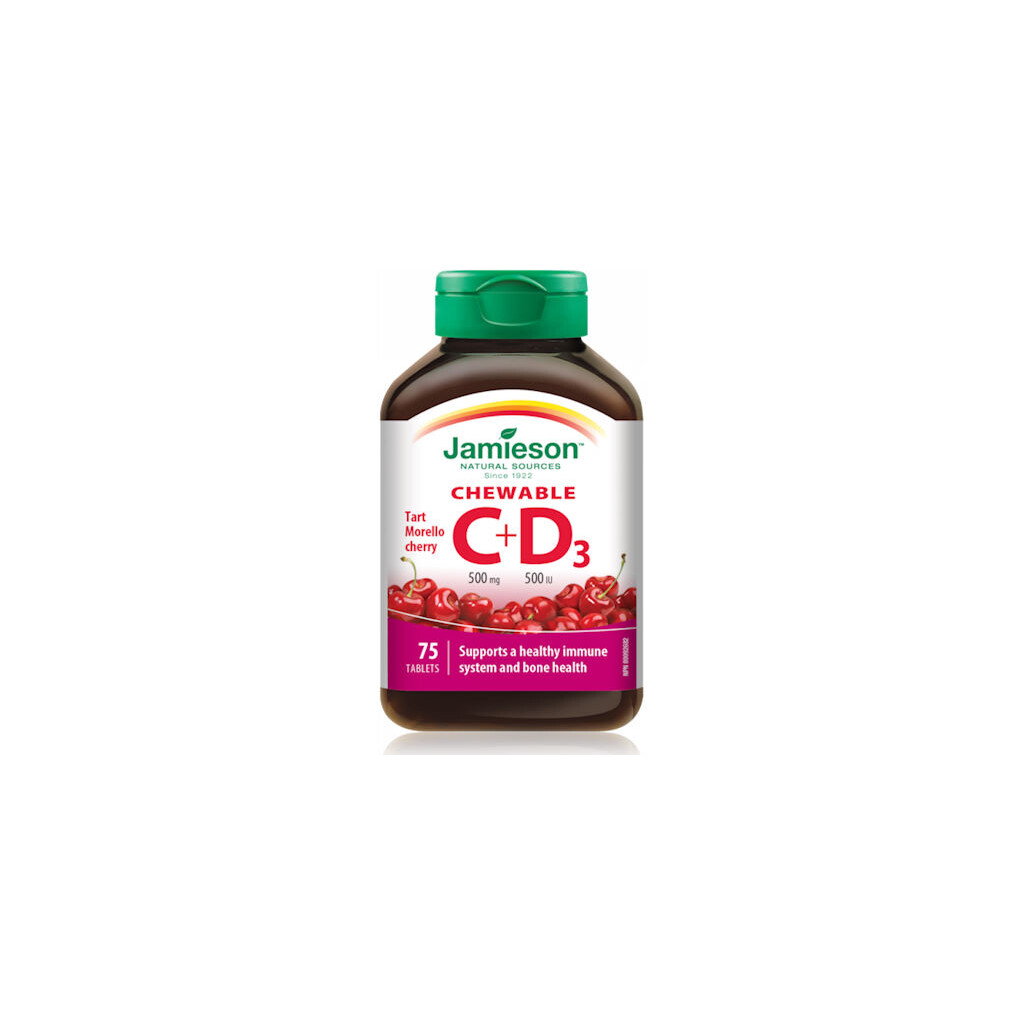 VITAMIN C 500MG+ VITAMIN D3 TABLETE ZA ŽVAKANJE A75 JAMIESON