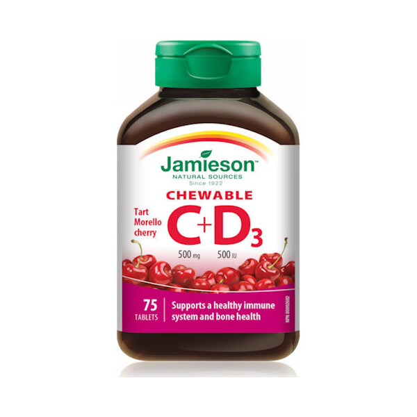 VITAMIN C 500MG+ VITAMIN D3 TABLETE ZA ŽVAKANJE A75 JAMIESON
