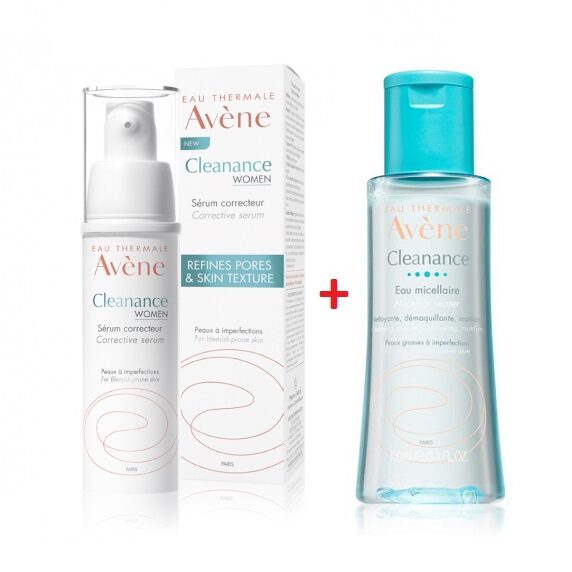 AVENE CLEANANCE WOMEN KOREKTIVNI SERUM 30ML+MICELARNA VODA 100ML