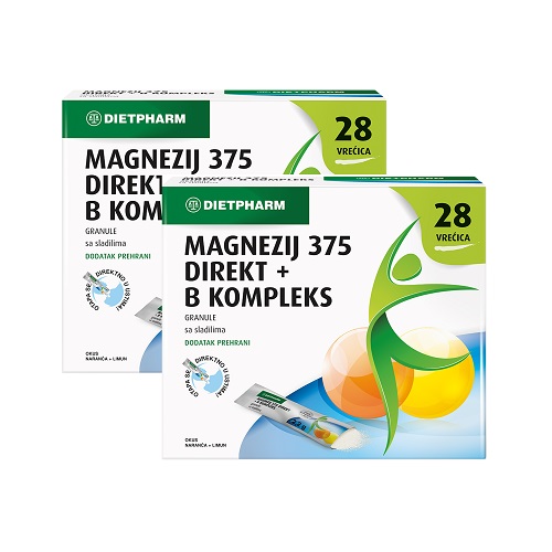 DIETPHARM MAGNEZIJ 375 DIREKT+ B KOMPLEX DUO PAKIRANJE