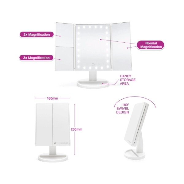 RIO BEAUTY TROSTRANO LED OGLEDALO ZA ŠMINKANJE