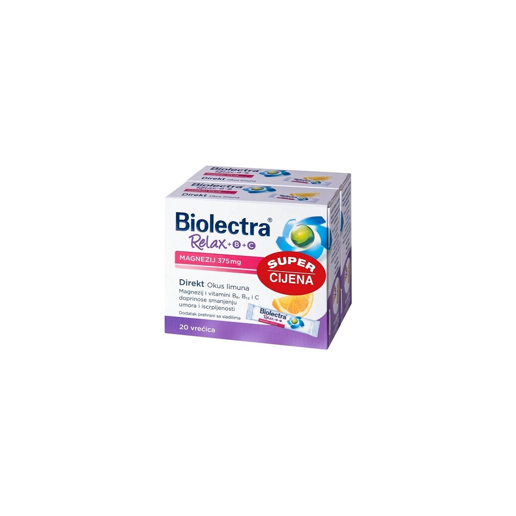 HERMES BIOLECTRA RELAX MAGNEZIJ 375MG +B +C DIREKT 1+1 GRATIS