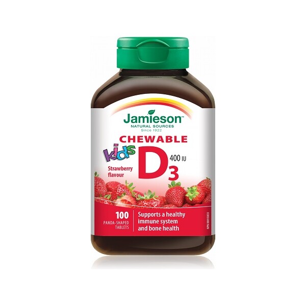 JAMIESON VITAMIN D3 TABLETE ZA ŽVAKANJE ZA DJECU A100