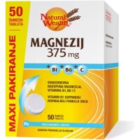 NATURAL WEALTH MAGNEZIJ 375MG+B1+B6+C ŠUMEĆE TABLETE MAXI PAKIRANJE