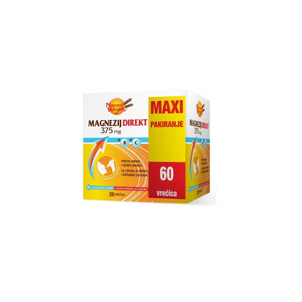 NATURAL WEALTH MAGNEZIJ DIREKT 375MG MAXI PAKIRANJE