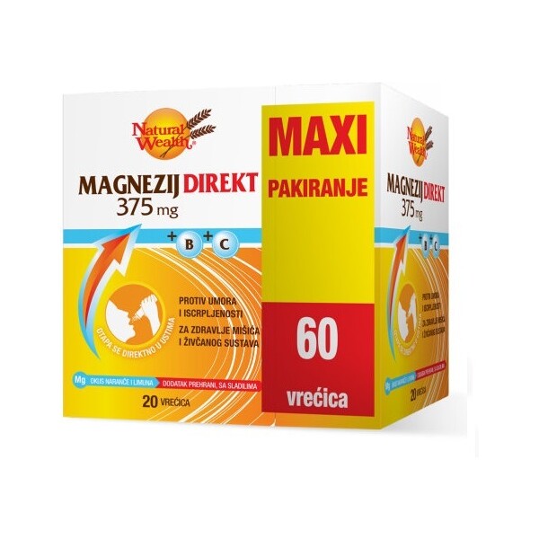 NATURAL WEALTH MAGNEZIJ DIREKT 375MG MAXI PAKIRANJE