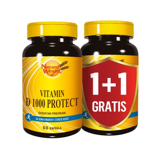 NATURAL WEALTH VITAMIN D 1000 PROTECT A50 1+1 GRATIS
