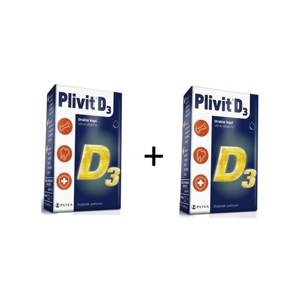 PLIVIT D3 ORALNE KAPI 5ML 1+1 PROMO PAKIRANJE
