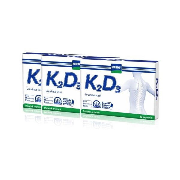 HERBIKO K2D3 KAPSULE A20 2+1 GRATIS