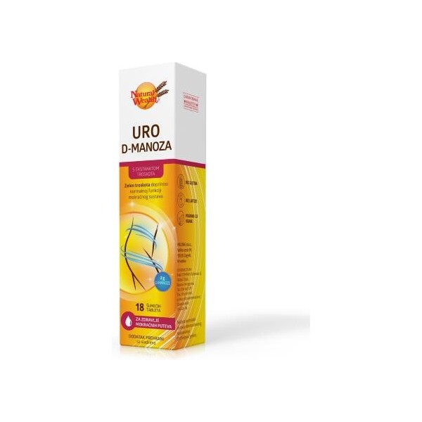 NATURAL WEALTH URO D-MANOZA ŠUMEĆE TABLETE A18