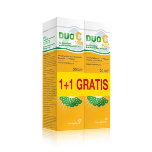 DUO C 1000 ŠUMEĆE TABLETE HAMAPHARM 1+1 GRATIS