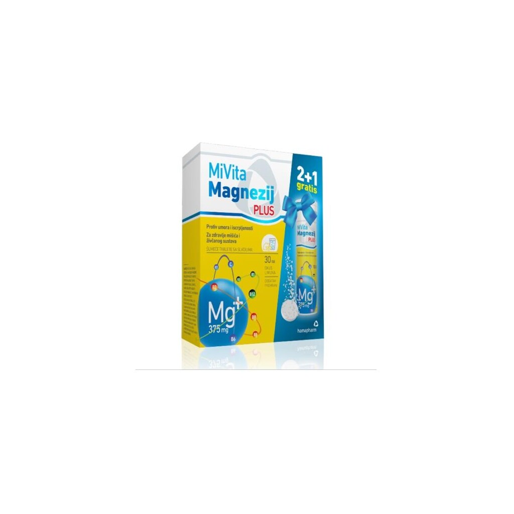 MIVITA MAGNEZIJ PLUS ŠUMEĆE TABLETE HAMAPHARM A30 + 15 GRATIS