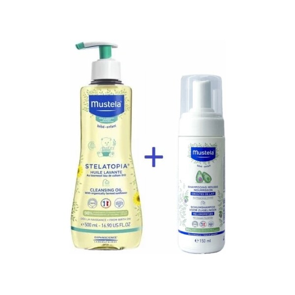 MUSTELA STELATOPIA MLIJEČNO ULJE 500ML + PJENA ZA TJEMENICU 150ML GRATIS