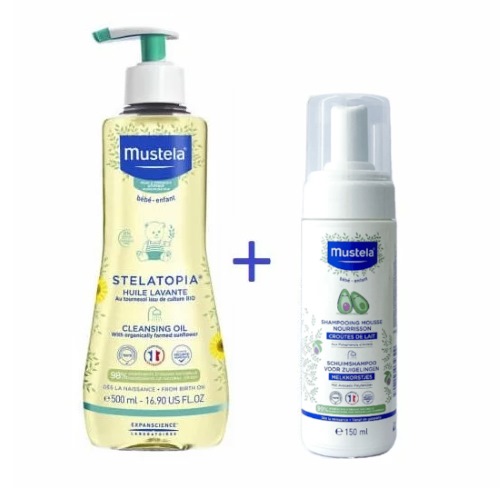 MUSTELA STELATOPIA MLIJEČNO ULJE 500ML + PJENA ZA TJEMENICU 150ML GRATIS