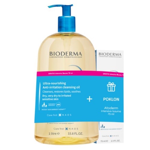 BIODERMA ATODERM ULJE ZA TUŠIRANJE 1L + INTENZIVNI BALZAM 75ML