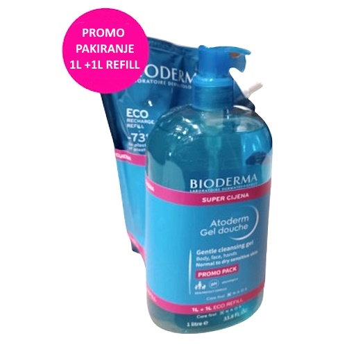 BIODERMA ATODERM GEL ZA TUŠIRANJE 1L+ REFILL 1L