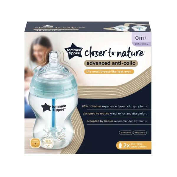 TOMMEE TIPPEE PVC BOČICA ADVANCED ANTI COLIC 260ML A2