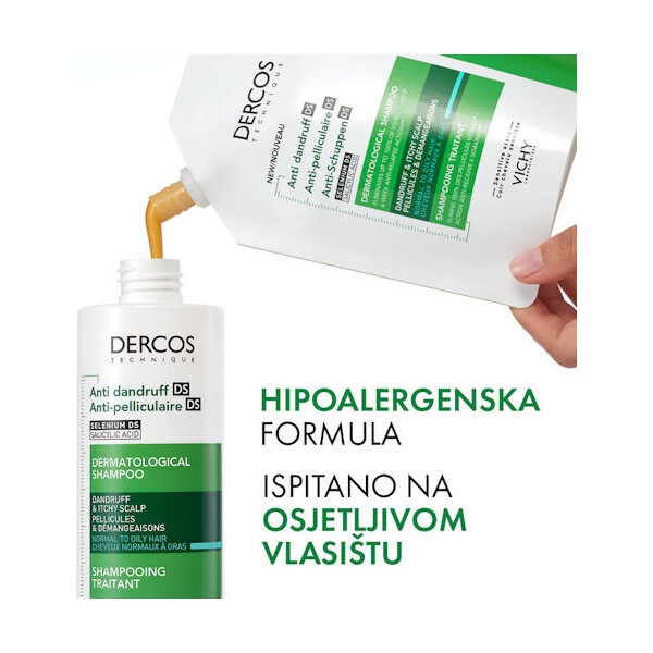 VICHY DERCOS ŠAMPON PROTIV PERUTI NORMALNA MASNA KOSA REFILL 390ML