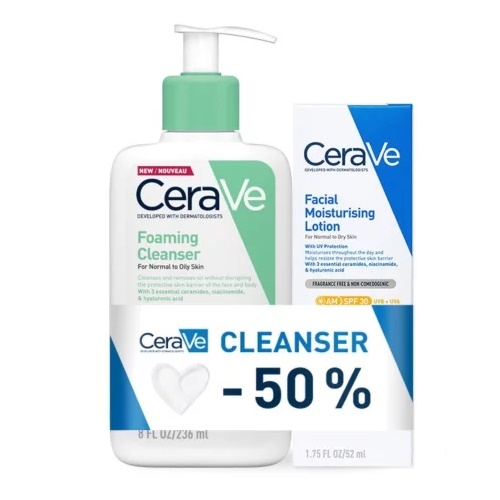 CERAVE GEL PJENA ZA ČIŠĆENJE 236ML+ KREMA SPF30 52ML