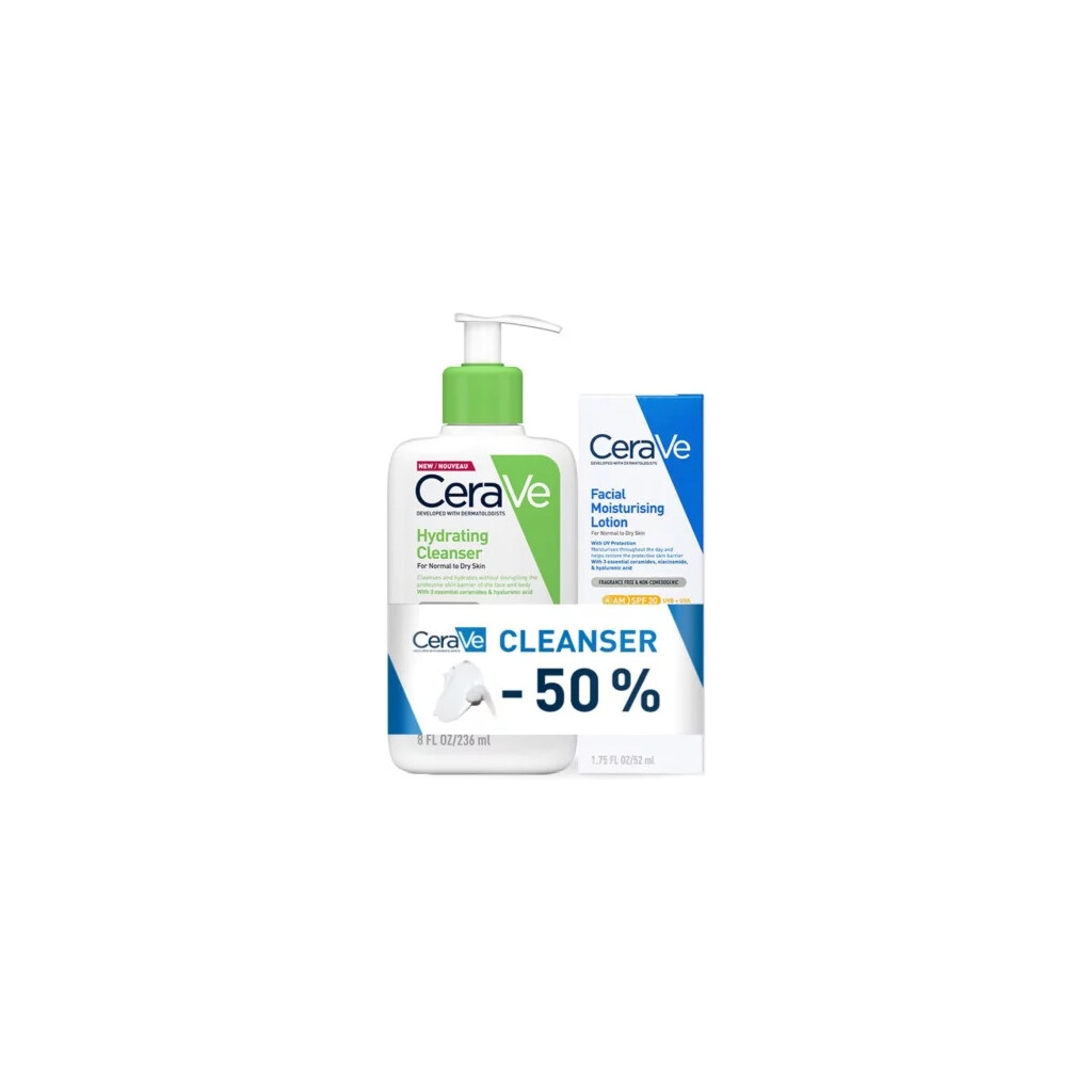 CERAVE PAKET HIDRATANTNI ČISTAČ 236M + KREMA SPF30 52ML