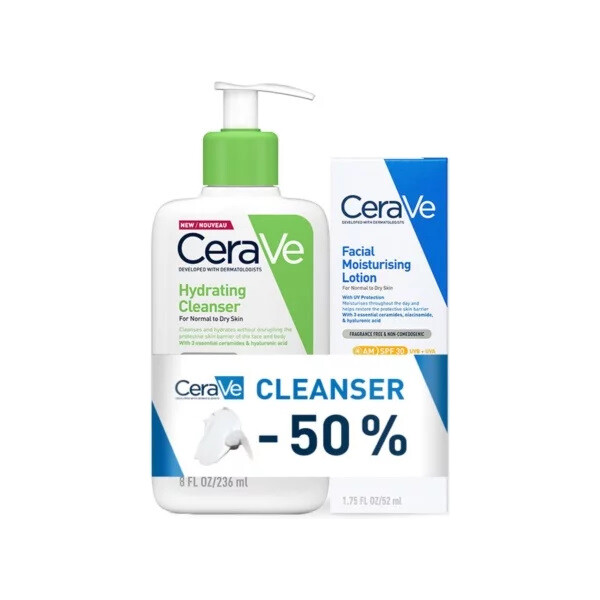 CERAVE PAKET HIDRATANTNI ČISTAČ 236M + KREMA SPF30 52ML