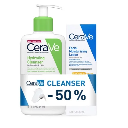 CERAVE PAKET HIDRATANTNI ČISTAČ 236M + KREMA SPF30 52ML