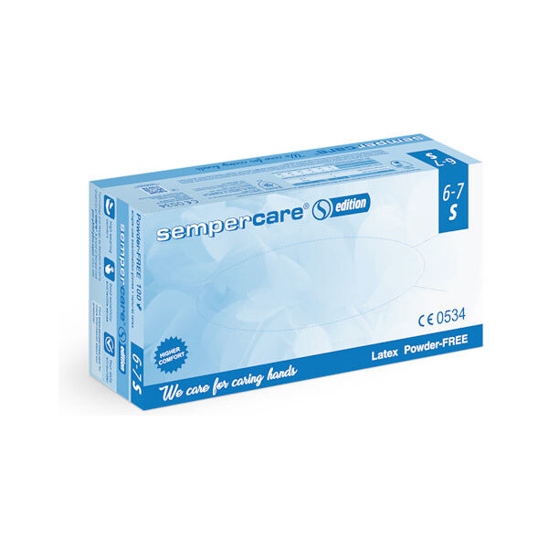 RUKAVICE LATEX SEMPERCARE BEZ PUDERA VELIČINA S A100