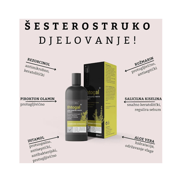IHTOGAL CRNI ŠAMPON PROTIV PRHUTI 200ML PHARMAGAL