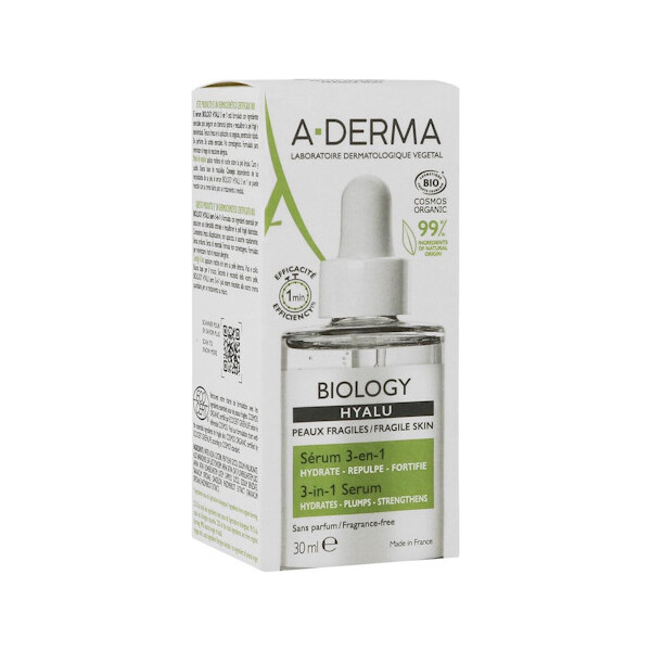 A-DERMA BIOLOGY HYALU SERUM 3U1 30ML