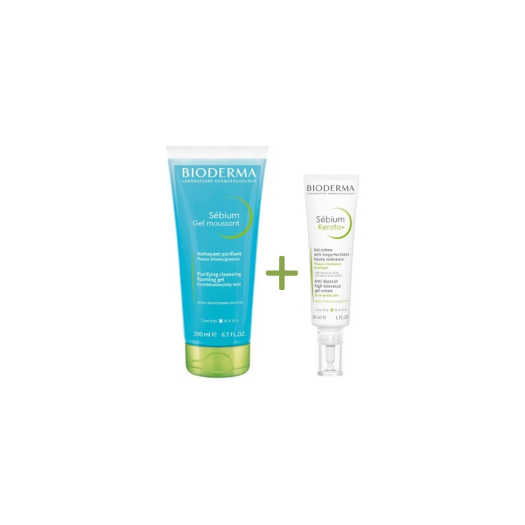 BIODERMA SEBIUM KERATO+ KREMA 30ML + SEBIUM PJENUŠAVI GEL 200ML