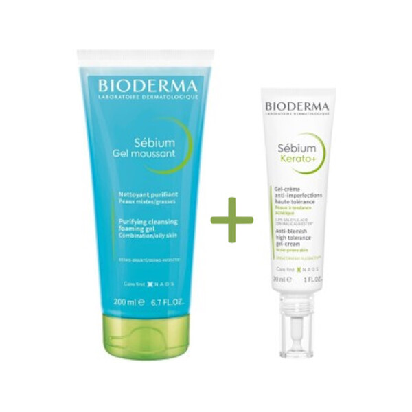 BIODERMA SEBIUM KERATO+ KREMA 30ML + SEBIUM PJENUŠAVI GEL 200ML