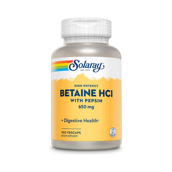 BETAINE HCL + PEPSIN KAPSULE A100 SOLARAY