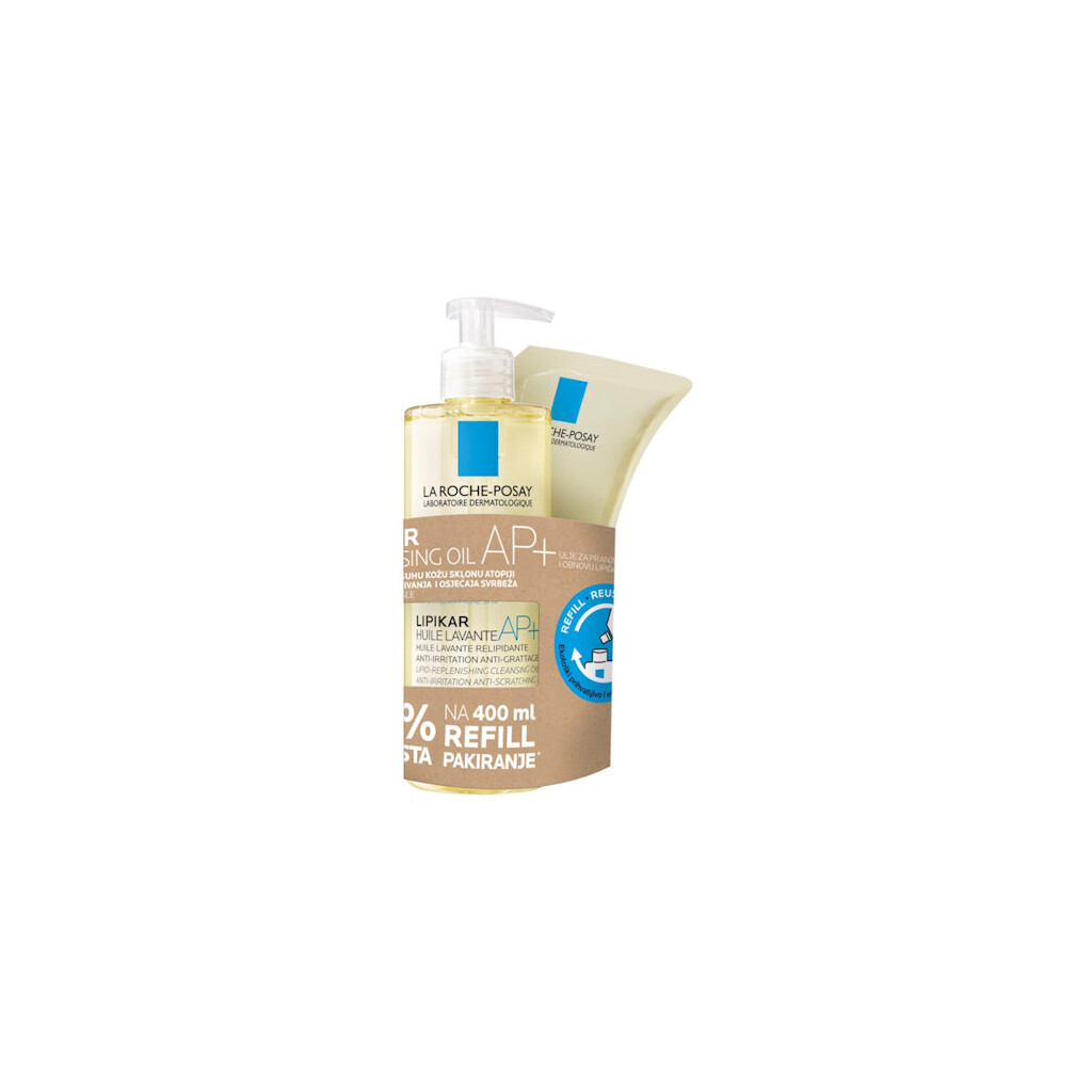 LA ROCHE-POSAY LIPIKAR AP+ ULJE ZA TUŠIRANJE 400ML + REFILL 400ML PROMO