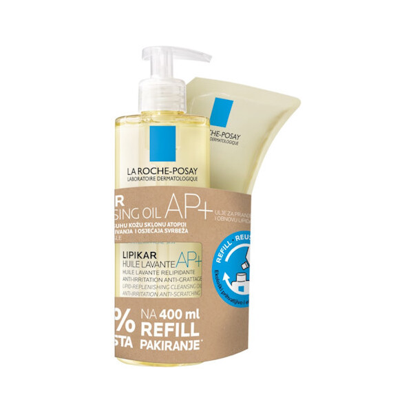 LA ROCHE-POSAY LIPIKAR AP+ ULJE ZA TUŠIRANJE 400ML + REFILL 400ML PROMO