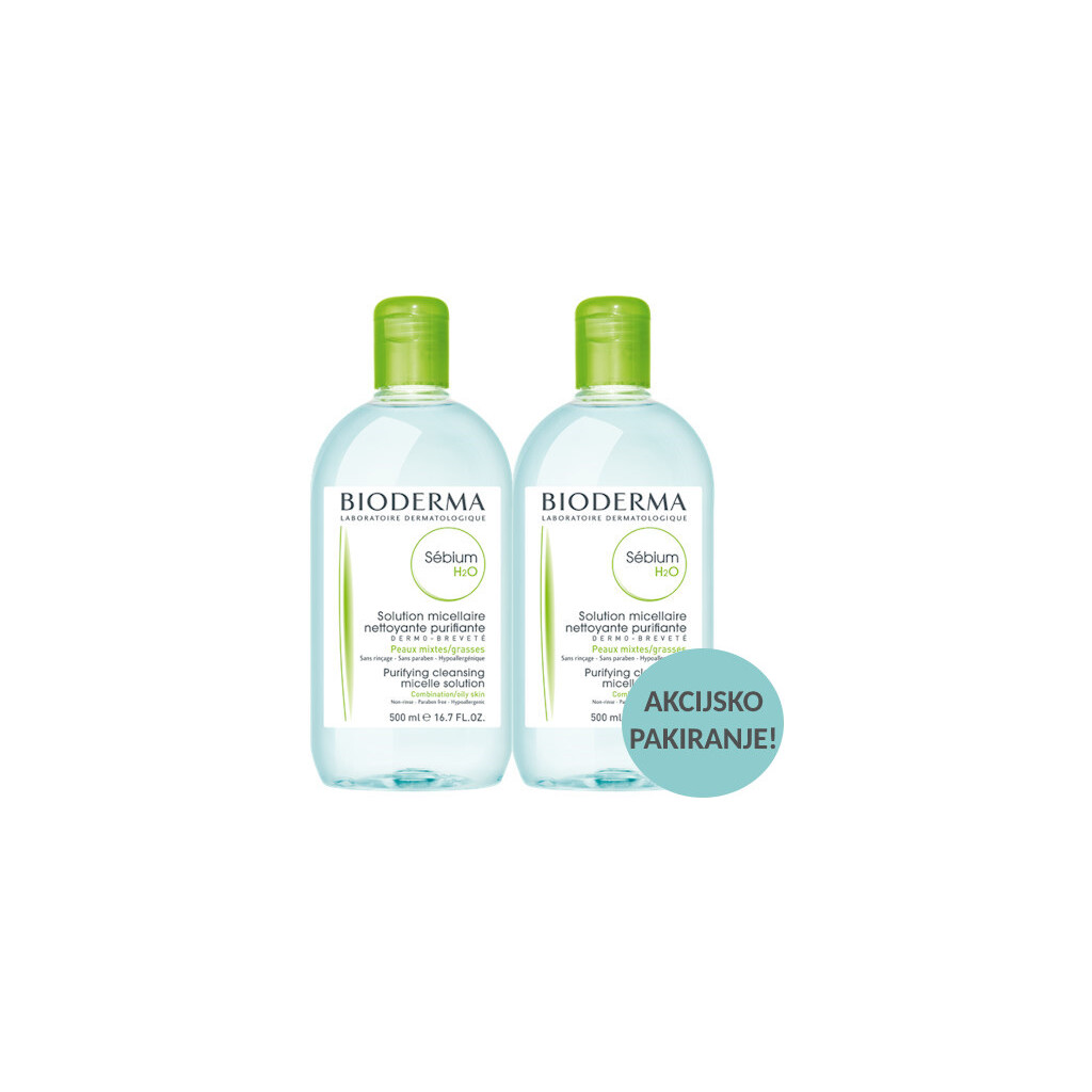 BIODERMA SEBIUM H2O MICELARNA OTOPINA 500ML 1+1