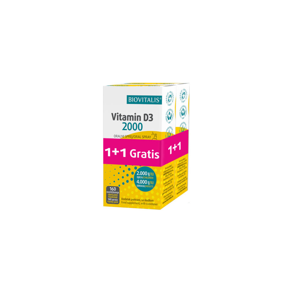 BIOVITALIS VITAMIN D3 2000 SPREJ 20ML 1+1